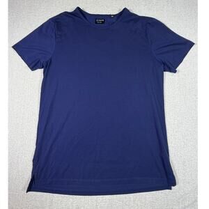 Cuts Men's 2XL Blue Split Hem Short Sleeve T Shirt Premium Casual Stretch Style